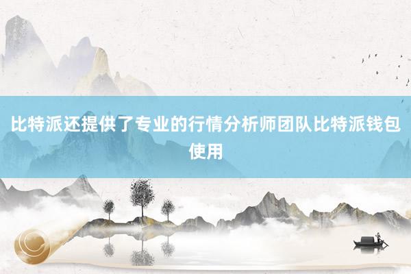 比特派还提供了专业的行情分析师团队比特派钱包使用