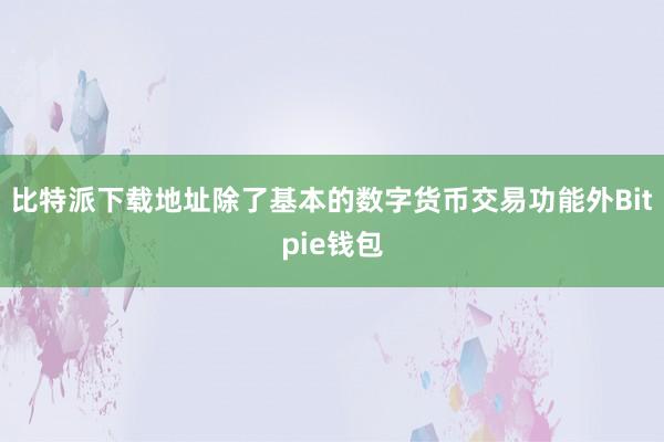 比特派下载地址除了基本的数字货币交易功能外Bitpie钱包