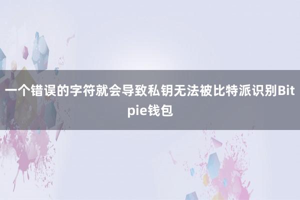 一个错误的字符就会导致私钥无法被比特派识别Bitpie钱包