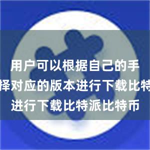 用户可以根据自己的手机类型选择对应的版本进行下载比特派比特币